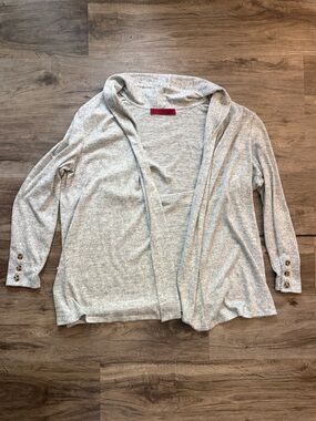 Light Gray Open-Front Women’s Cardigan Sweater